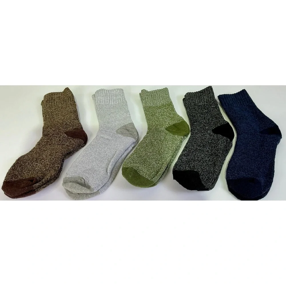 Mens Cozy Thermal Crew‎ Socks 5 Pack Winter Warm Boot Socks For Cold Weather